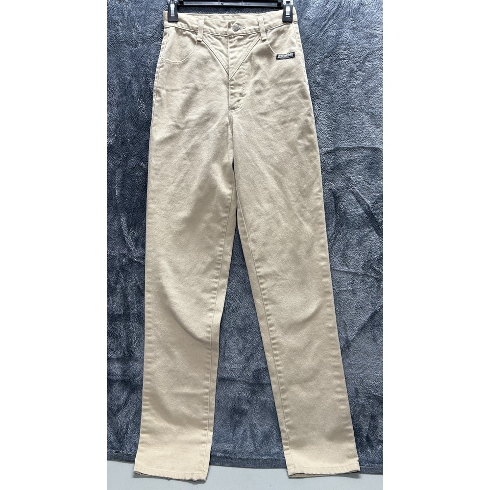 Roughrider Circle T Womens Size 3/4 Beige Straight Leg Western Rodeo Jeans (T5)